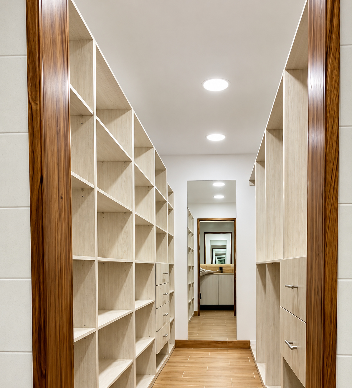 Walk-in closet del dormitorio principal en Villa Real